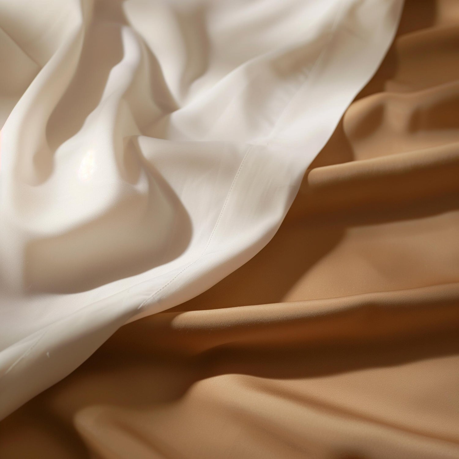 cream and beige sheets with rays of sunlight
